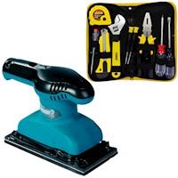 Lijadora Orbital 1/3" M9201B 180W Makita + set 9 pz Kamasa