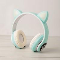 Audífonos Bluetooth Orejas de Gato Celeste
