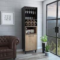 BAR ALTO KAIA 1 PUERTA - NEGRO / MIEL | TUHOME