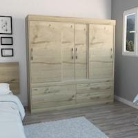 Closet Allegro 4 Puertas / 2 Cajones - Duna /Blanco  Marca: TUHOME