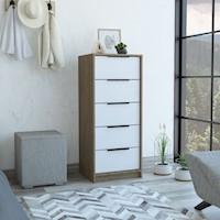 Cómoda Kaia / 5 Cajones - Miel / Blanco Marca: TUHOME