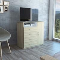 Comoda Z-91 Tv40 4 Cajones 1 Puerta - Rovere / Blanco Marca: TUHOME