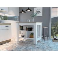 MESA DE COCINA KITCHEN NEVADO, MODELO: BLANCO, COLOR: DUNA - BLANCO NEVADO