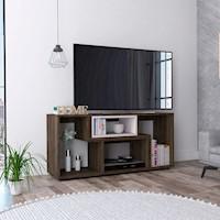 RACK EXTENSIBLE P TV40, MODELO: BEIJING, COLOR: COÑAC / BLANCO