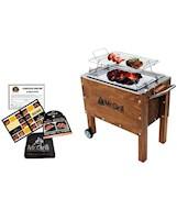 Caja China Mr. Grill Chica Acero Galvanizado + Parrilla Varillas Niquelada