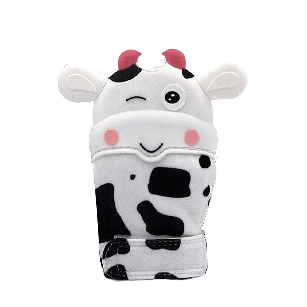 Guante mordedor vaquita blanco para bebe