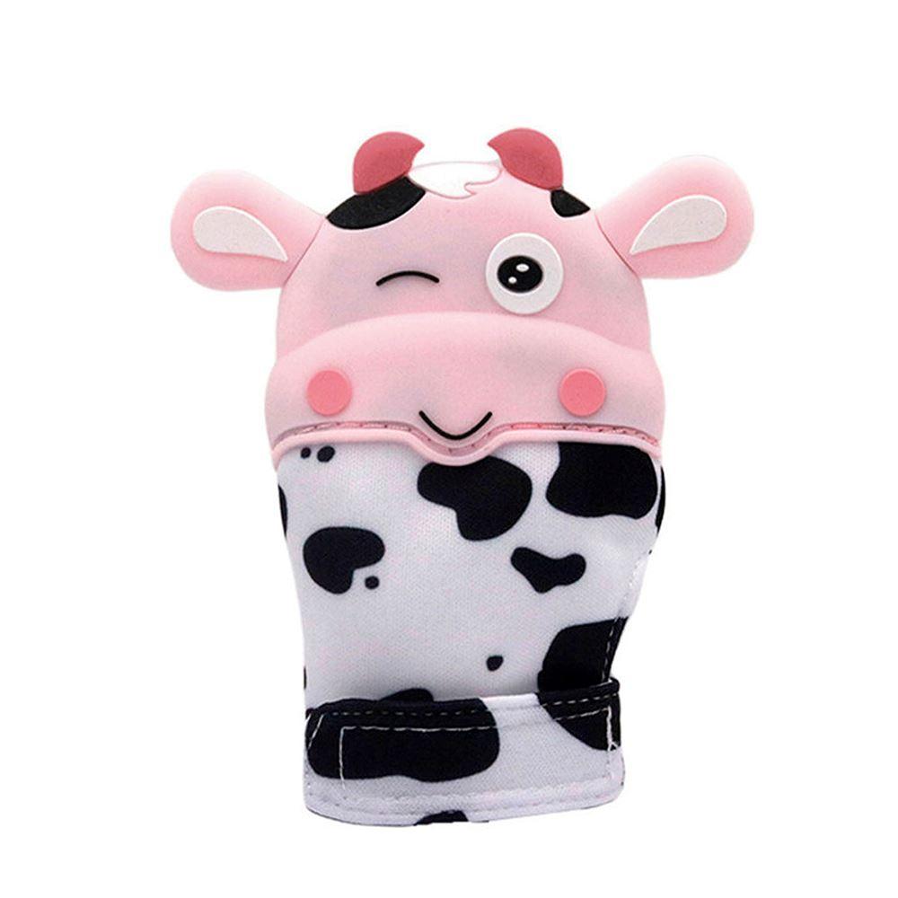 Guante mordedor vaquita rosado para bebe