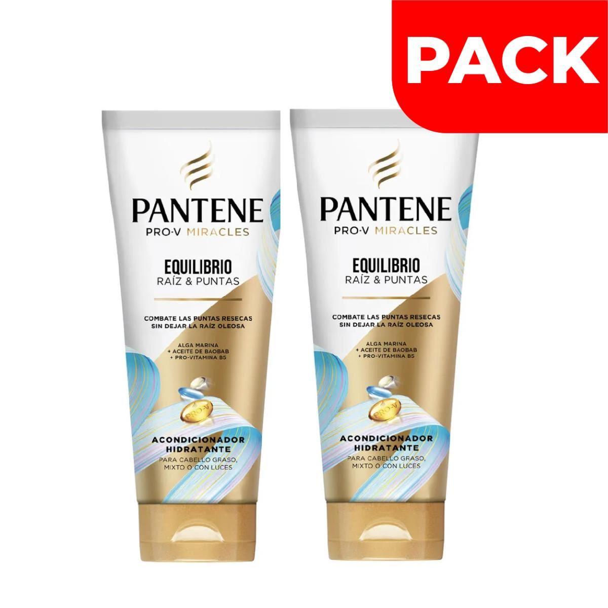 Pack Acondicionador Pantene Equilibrio Raíz & Puntas - Frasco 250 Ml