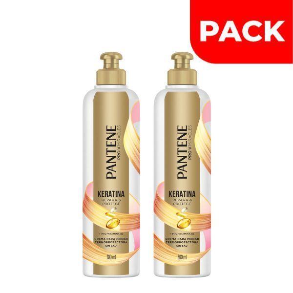 Dúo Pack Pantene Crema Para Peinar Keratina - Frasco 300 ML