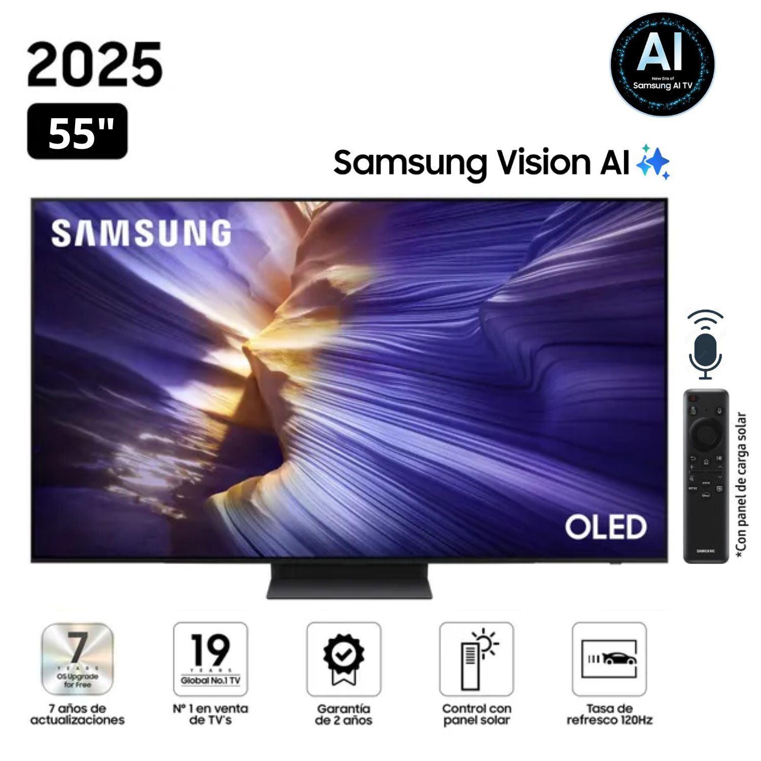 Televisor Samsung Smart TV 55" OLED 4K UHD Vision AI QN55S90F - Nuevo 2025