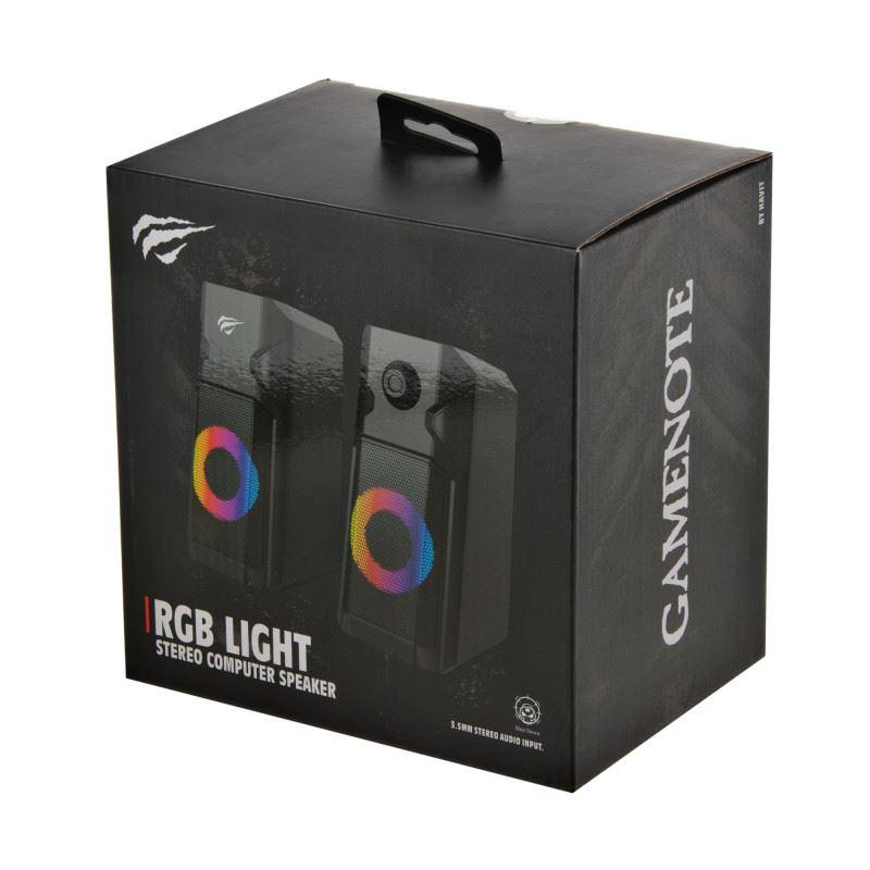 Parlante Gamer RGB GAMENOTE HAVIT SK204 2.0, estéreo para PC, Laptop c/ne