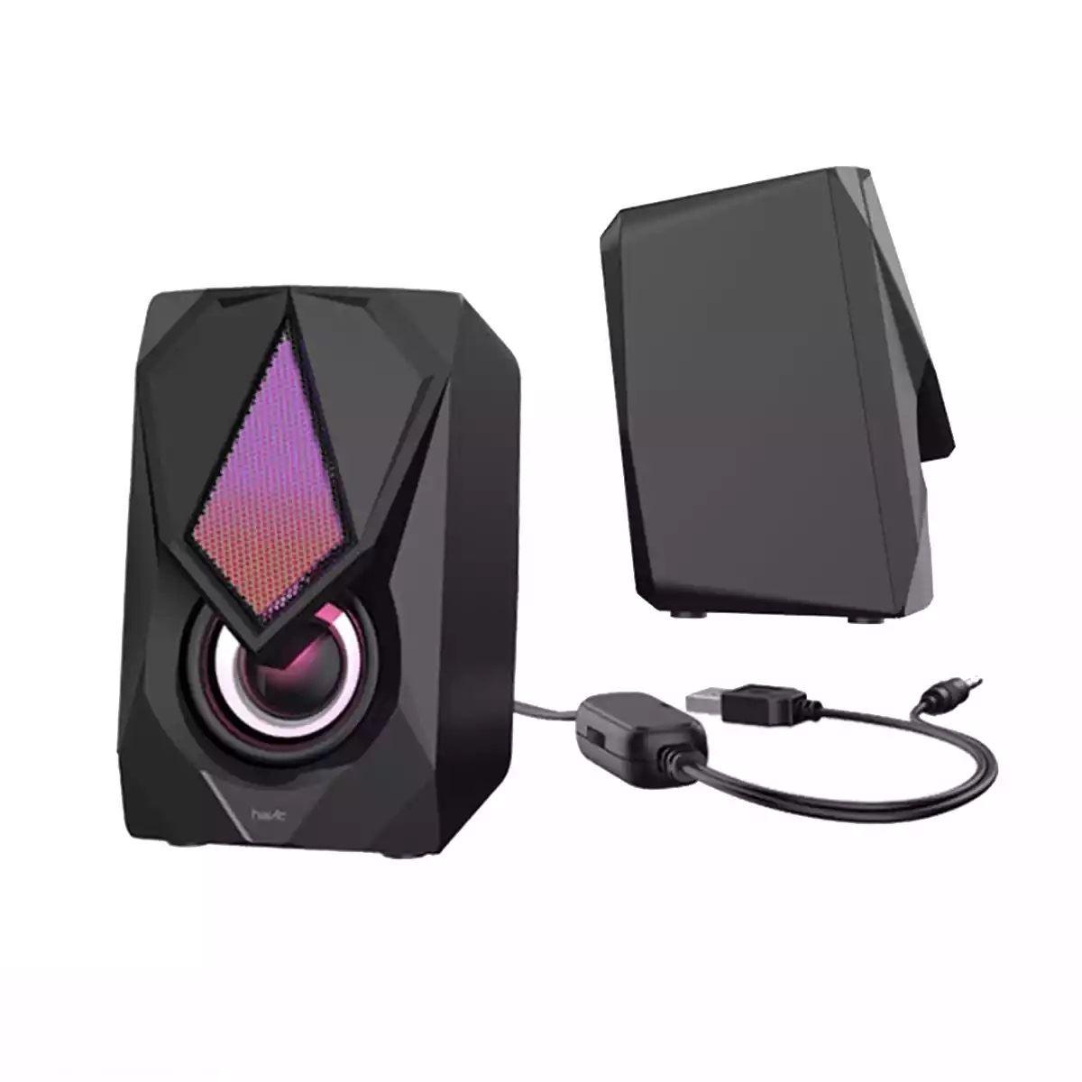 Parlante Gamer RGB GAMENOTE HAVIT SK563, 2.0 Audio estéreo para PC, Laptop c/ne